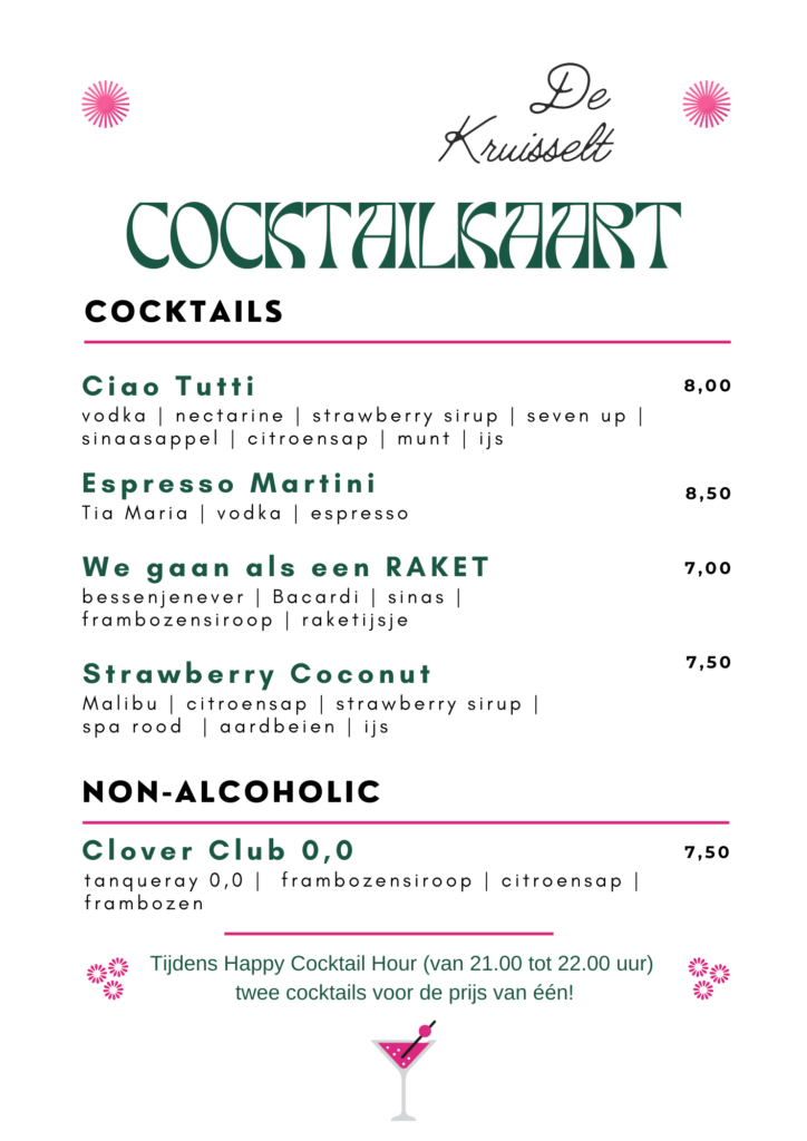 Kopie Van Kopie Van Cocktail Menu (boekjes) (briefhoofden)